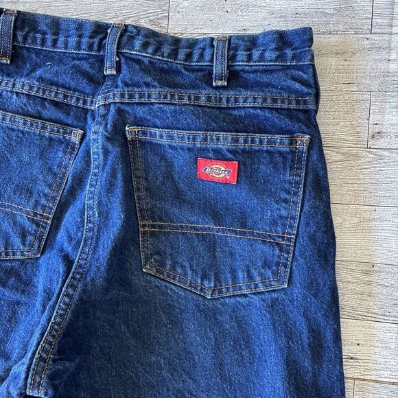 Dickies Work Jeans Men's 33 X 34 Regular Fit Dark Wash Denim Straight Leg Y2K - Picture 2 of 7